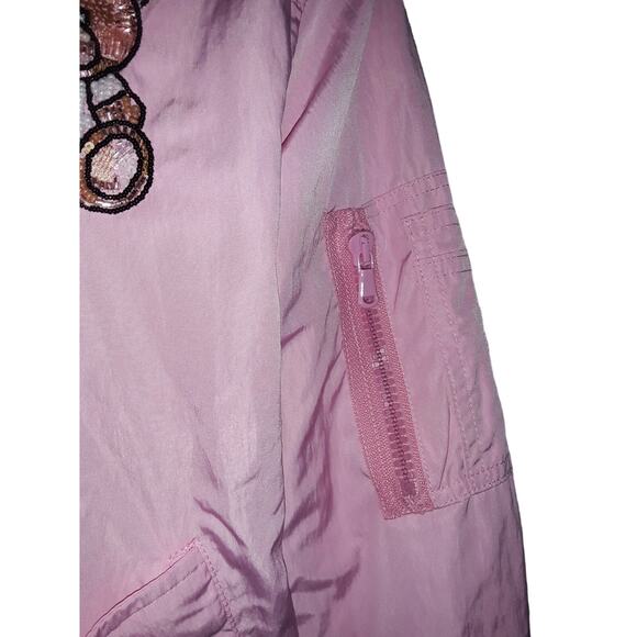 Moschino Couture Sz 2  Pink Beaded Teddy Bear Bomber Jacket NWOT - Picture 5 of 9